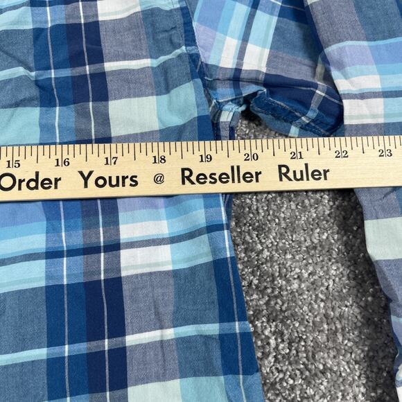 Brooks Brothers Dress Shirt Mens Small Plaid Button Down Spring Cotton Blue - Picture 9 of 11